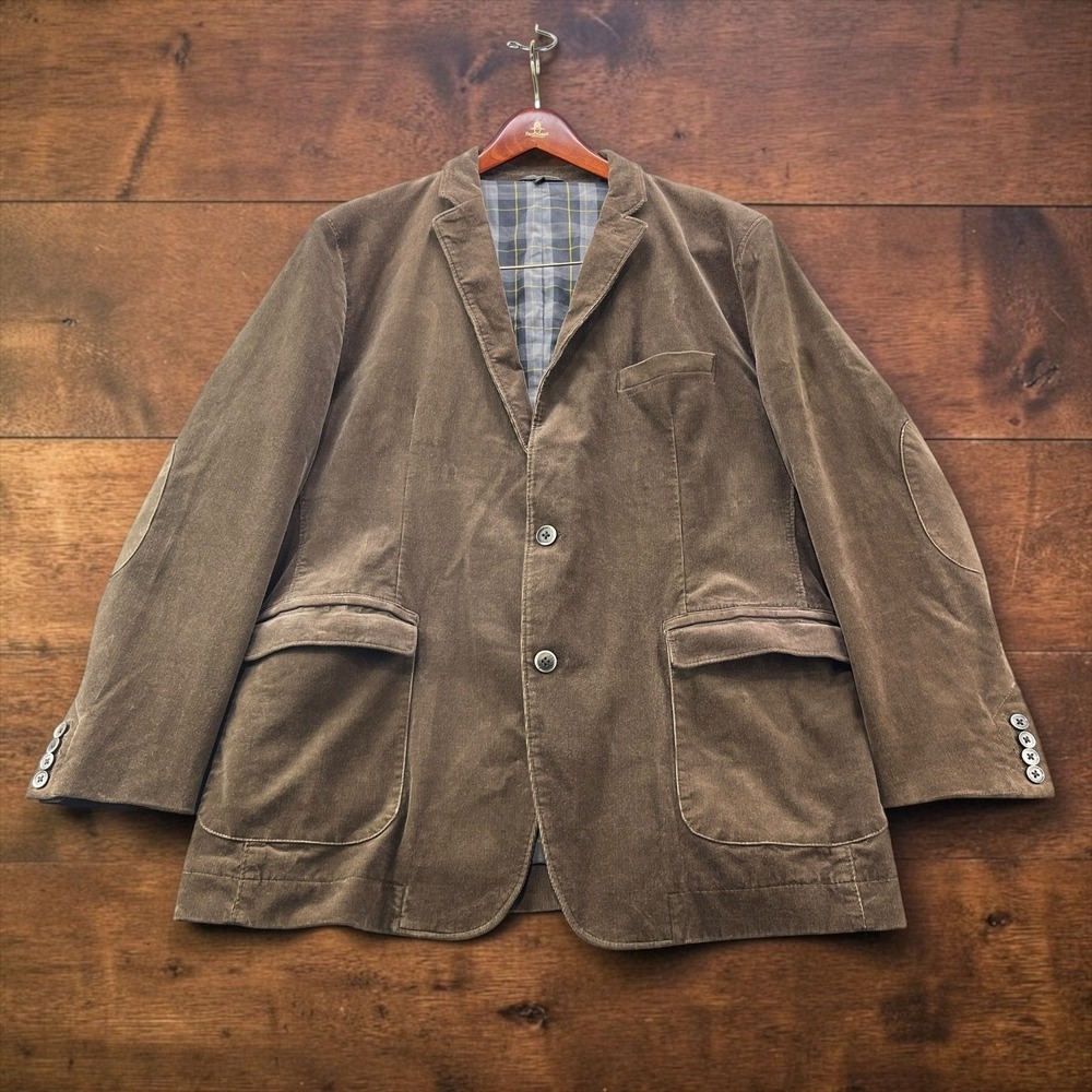 Boss Hugo Boss Morell2-W Brown Corduroy Sport Coat Jacket Elbow Patches Mens 46R